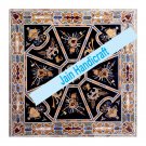 4' coffee corner marble inlay stone table top  and decor  malachite