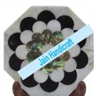 15" coffee corner marble inlay stone white table top  and decor malachite