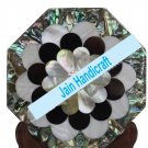 15" coffee corner marble inlay stone white table top  and decor malachite