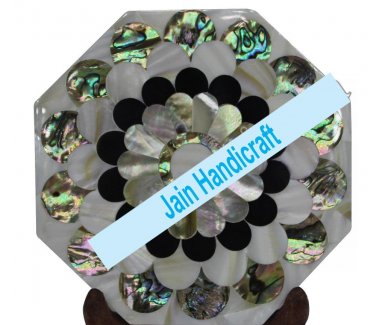 15" coffee corner marble inlay stone white table top  and decor malachite