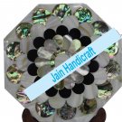 18" coffee corner marble inlay stone white table top  and decor malachite