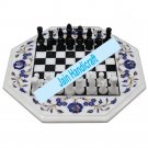2' coffee corner marble inlay stone white chess table top  and decor malachite