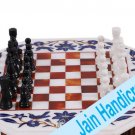 2' coffee corner marble inlay stone white chess table top  and decor malachite