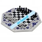 2' coffee corner marble inlay stone white chess table top  and decor malachite