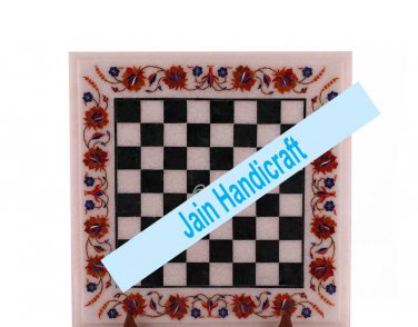 2' coffee corner marble inlay stone white chess table top  and decor malachite