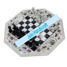 2' coffee corner marble inlay stone white chess table top  and decor malachite