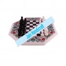 2' coffee corner marble inlay stone white chess table top  and decor malachite