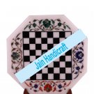 18" coffee corner marble inlay stone white chess table top  and decor malachite