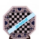 2' coffee corner marble inlay stone white chess table top  and decor malachite