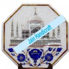 15" taj mahal coffee corner marble inlay stone white table top  and decor malachite