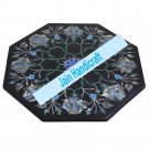 12" coffee corner marble inlay stone white table top  and decor malachite
