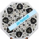 15" coffee corner marble inlay stone white table top  and decor malachite