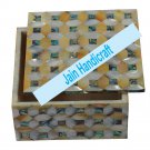 6"x6" marble trinket jewelery box inlay malachite