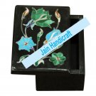 6"x4" marble trinket jewelery box inlay malachite