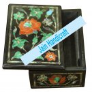 6"x4" marble trinket jewelery box inlay malachite