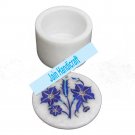6" marble trinket jewelery box inlay malachite