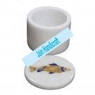 6" marble trinket jewelery box inlay malachite
