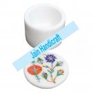 4" marble trinket jewelery box inlay malachite