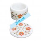 6" marble trinket jewelery box inlay malachite