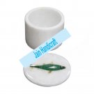 6" marble trinket jewelery box inlay malachite