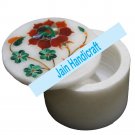 6" marble trinket jewelery box inlay malachite