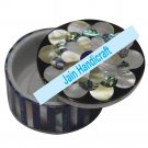 6" marble trinket jewelery box inlay malachite
