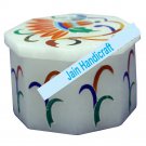 4.5" marble trinket jewelery box inlay malachite