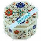 4.5" marble trinket jewelery box inlay malachite