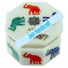 6" marble trinket jewelery box inlay malachite