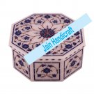 6" marble trinket jewelery box inlay malachite