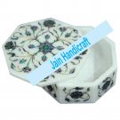 4.5" marble trinket jewelery box inlay malachite