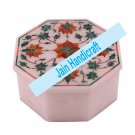 4.5" marble trinket jewelery box inlay malachite