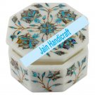 4.5" marble trinket jewelery box inlay malachite