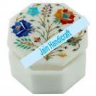 4.5" marble trinket jewelery box inlay malachite
