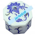 6" marble trinket jewelery box inlay malachite
