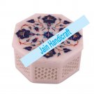 6" marble trinket jewelery box inlay malachite