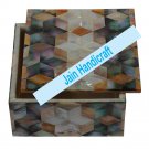 6" marble trinket jewelery box inlay malachite