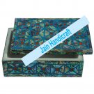 8"x6" marble trinket jewelery box inlay malachite