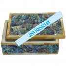 8"x6" marble trinket jewelery box inlay malachite
