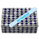 8"x6" marble trinket jewelery box inlay malachite