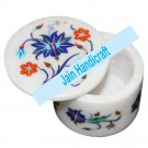 4" marble trinket jewelery box inlay malachite