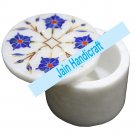 4" marble trinket jewelery box inlay malachite
