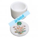 4" marble trinket jewelery box inlay malachite