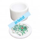 4" marble trinket jewelery box inlay malachite