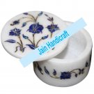 4" marble trinket jewelery box inlay malachite