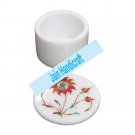 6" marble trinket jewelery box inlay malachite