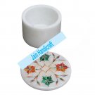 4" marble trinket jewelery box inlay malachite