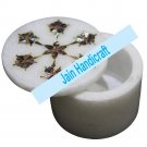 6" marble trinket jewelery box inlay malachite