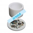4" marble trinket jewelery box inlay malachite