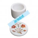 4" marble trinket jewelery box inlay malachite